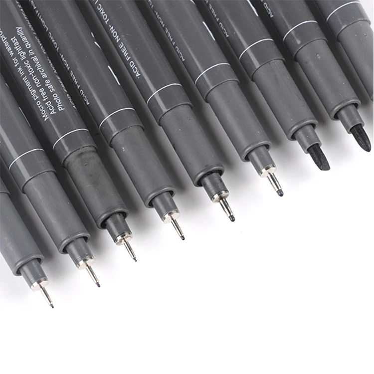 12 Sizes Fineliner Pens Set Precision Water Brush Marker for Sketching