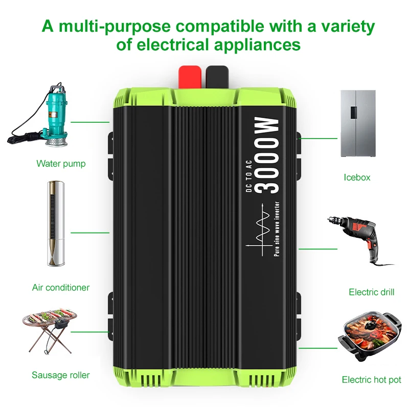 Hot New Factory Price 1200W Universal Solar Inverter 12V 24V 48V to 220V Car Truck Vehicle Tools