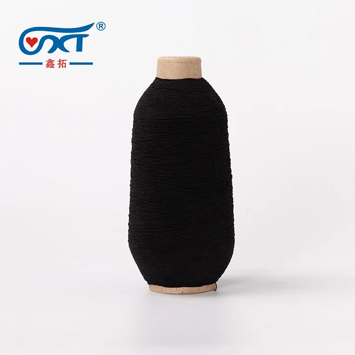 
180/75/75 double covered rubber yarn elastic 100% polyester rubber thread 