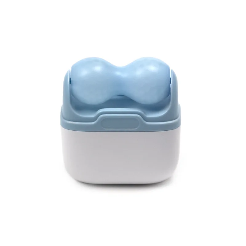 Cross border New Product 150g Portable Pink Double Head Roller Beauty Instrument Blue Handle Blue Wheel Ice Massager Customized