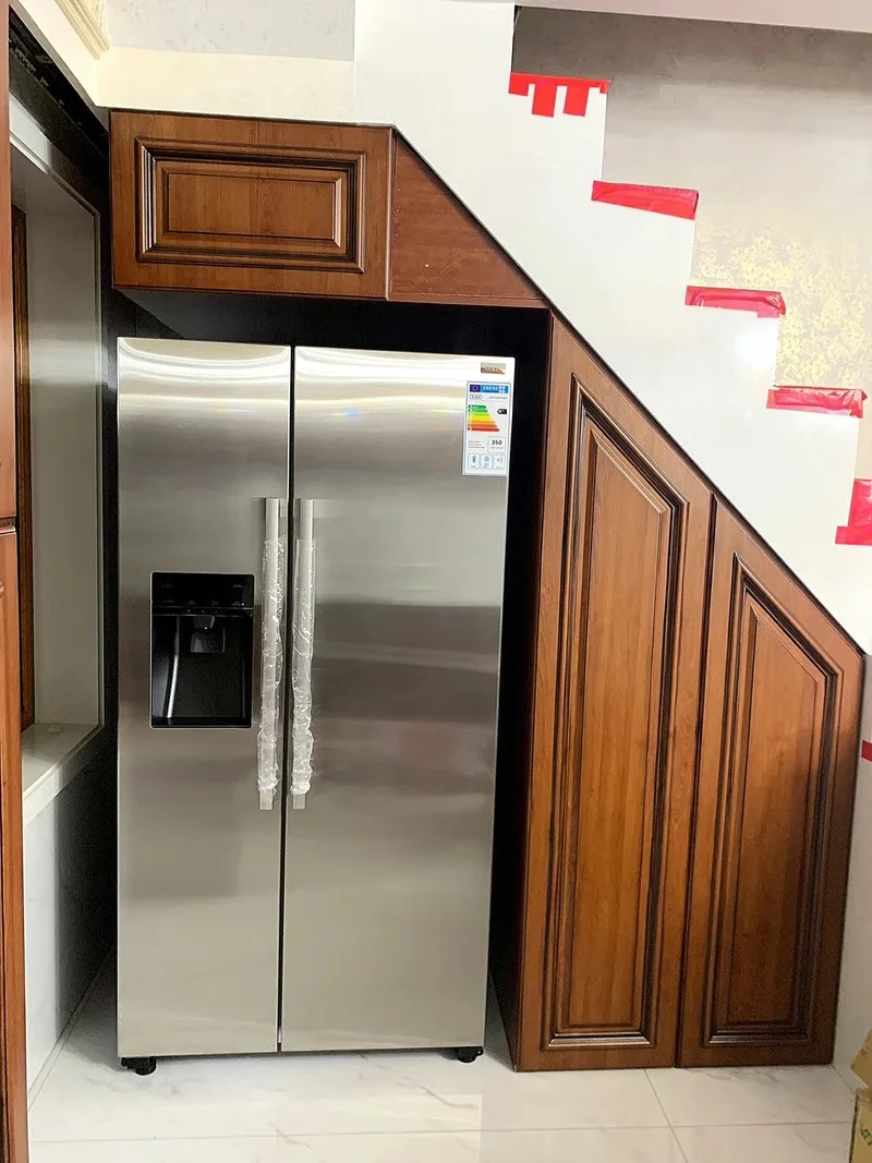 589L Household Fridge Refrigerator and Freezers Home Side By Side Water Dispanser Ice Maker Bar Counter