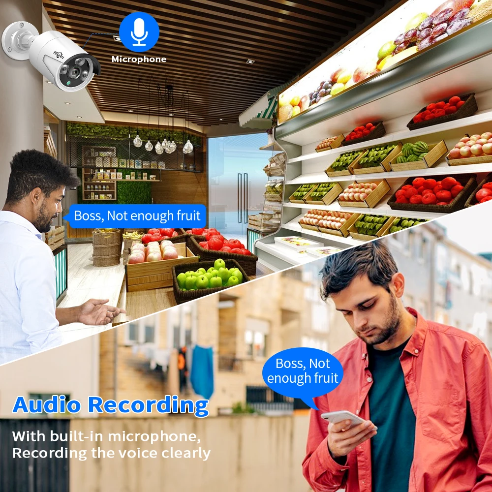 4MP  H.265+ 8CH IP66 Waterproof Outdoor Night Vision Home POE NVR Home security camera Set Surveillance System