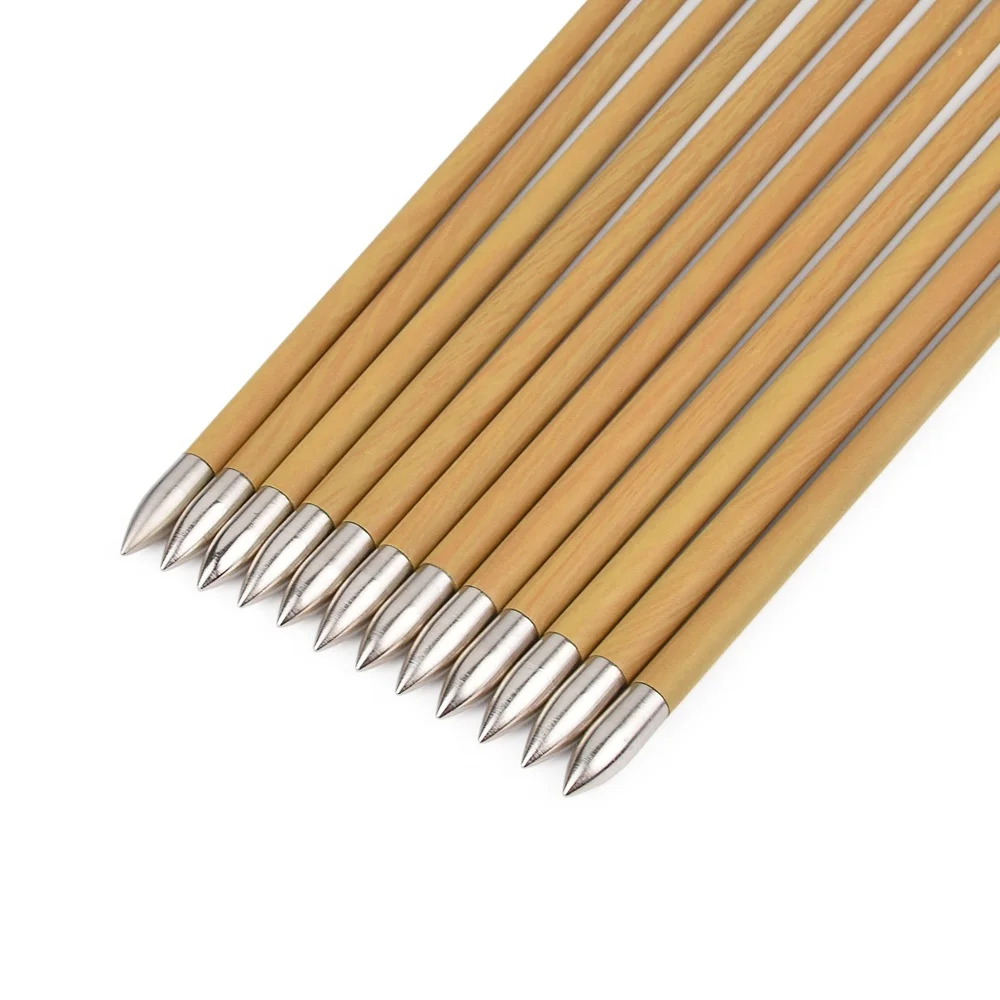 Bullet Point Turkey Feather Wood Grain Carbon Arrow