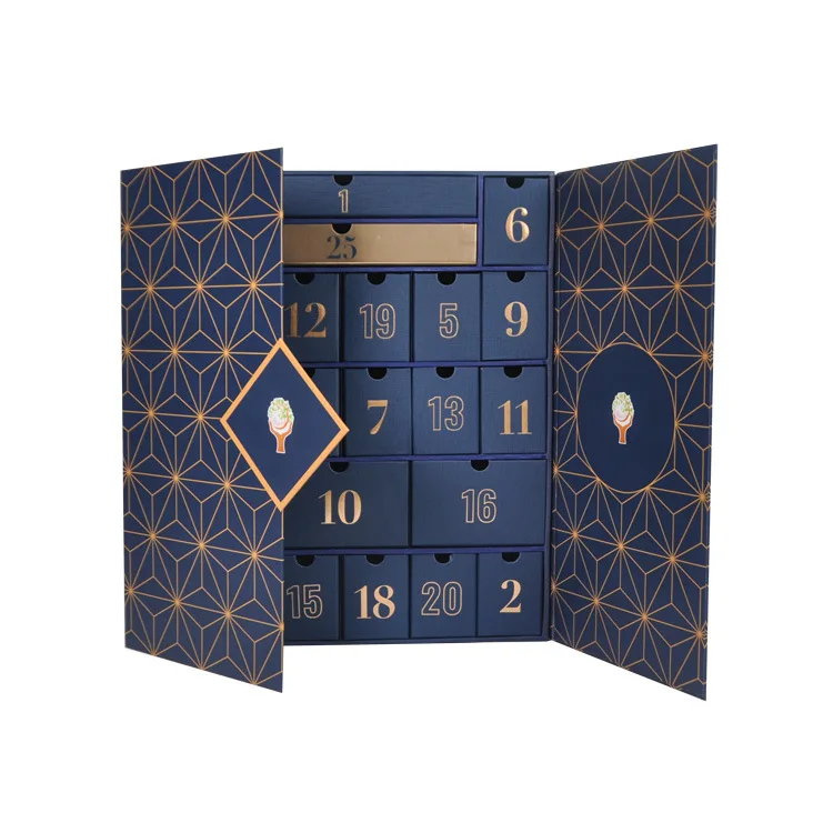 Custom Christmas Advent Calendar Box 25 Drawer Boxes Promotion Gift Packaging Box