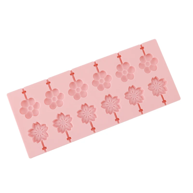 Lollipop Mold Food Grade Candy Mouds Customized Shape Soft 12 Holes Mould High Quality Silicone Custom Logo Opp Bag Cake Tools