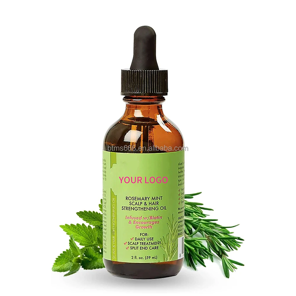 Private Label Wholesale Organic Scalp Care Deeply Nourishes Types 3A 4C Rosemary Oil for Hair Growth