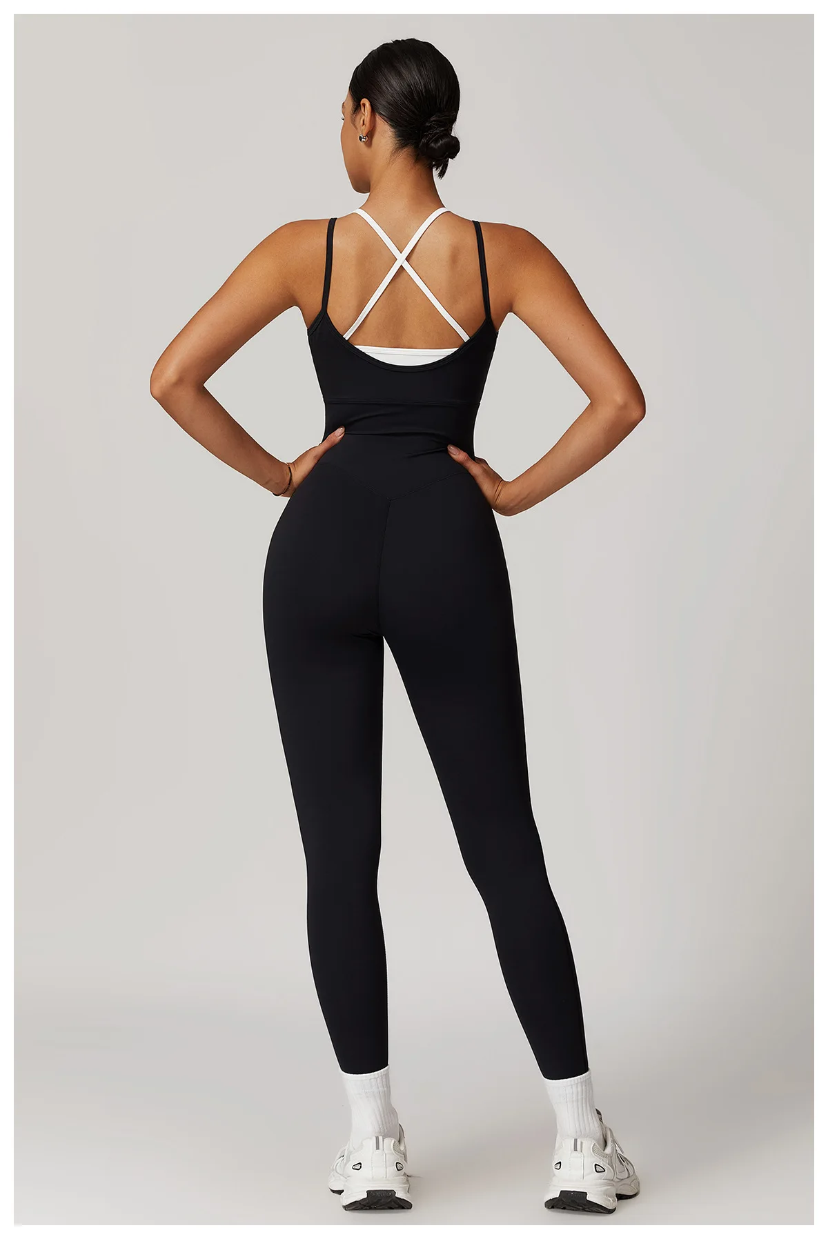 BASHAsports Europe and the United States contrast color sling sports onesie yoga clothing backless outdoor fitness onesie