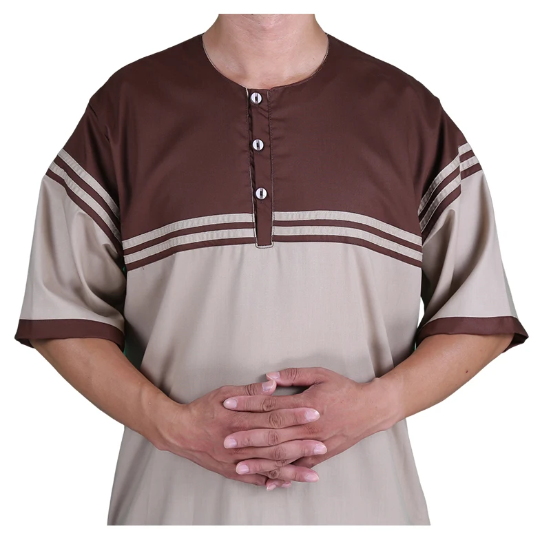 Wholesale Stitching Men Thobe Cotton Made Dress Thobe 2 Days Adults / Thawb Middle East 6 Colors