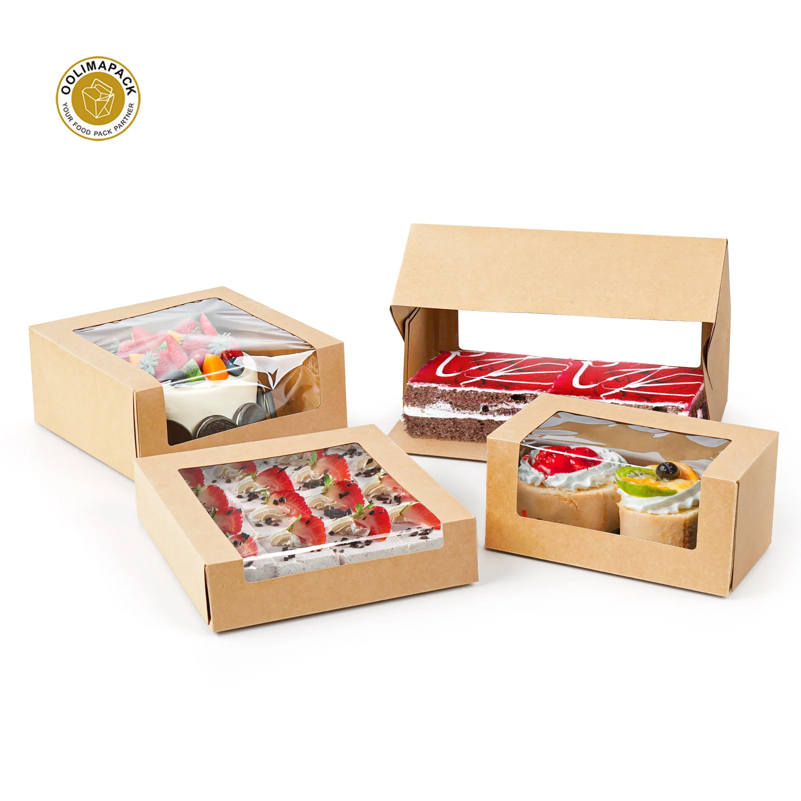 OOLIMAPACK Custom Mini Cupcake Bouquet Box 12Holes And Packaging Kraft Paper With Window For Cupcake,Cake And Dessert