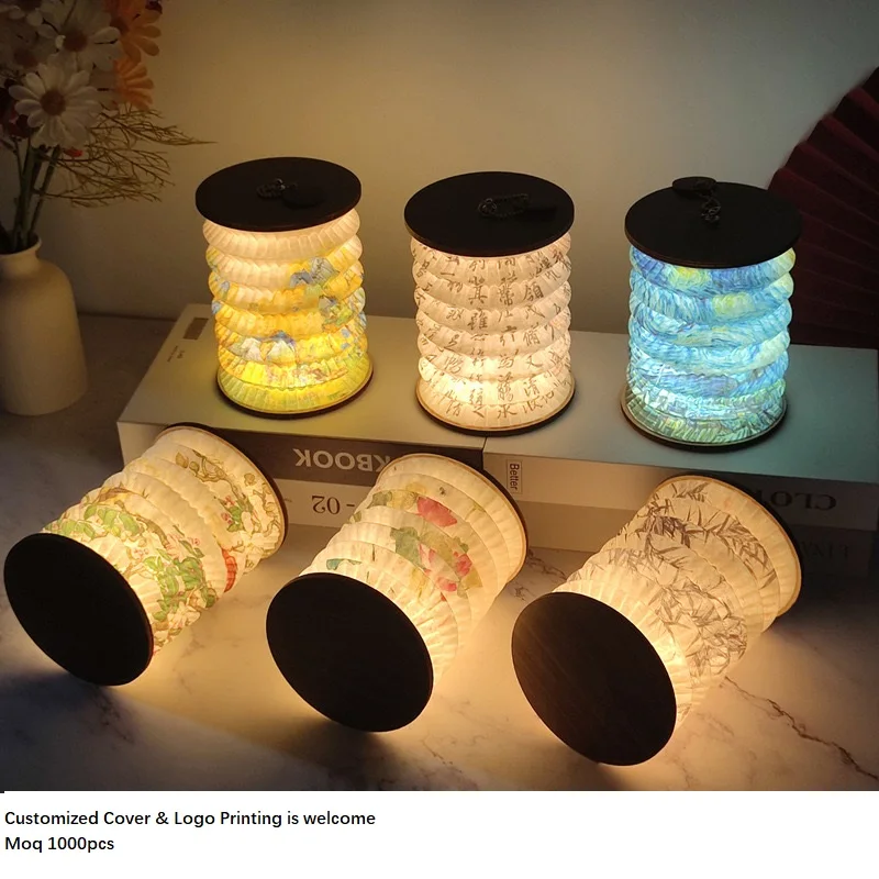 Led Creative Folding Roundl USB Rechargeable Night Book Light As Gift For Kids Friend Holiday Party Bedroom Desk Table Decor