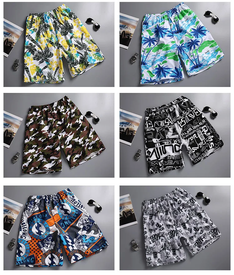 Factory Hot Sell Camouflage, Stripes, Coconut Beach Vacation Men Short Custom Unisex Swimming Shorts