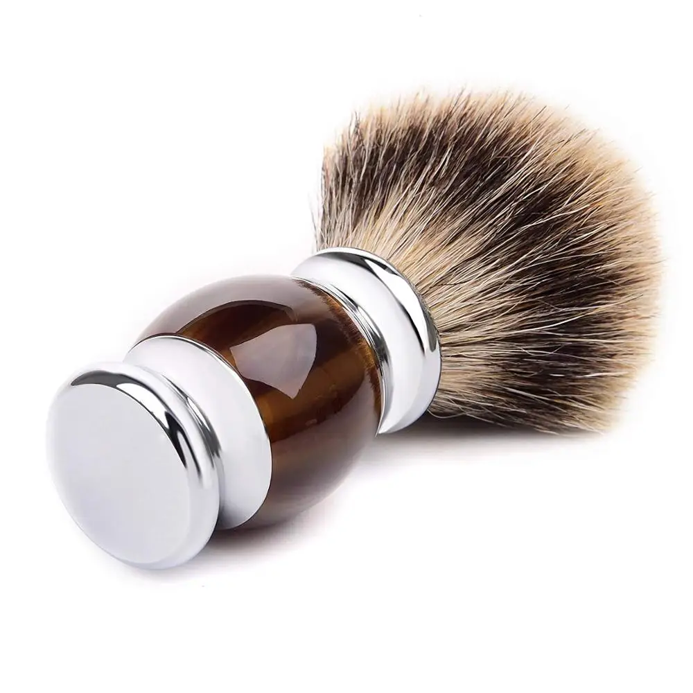 Men luxury shaving brush private label synthetic metal handle badger hair shaving brush