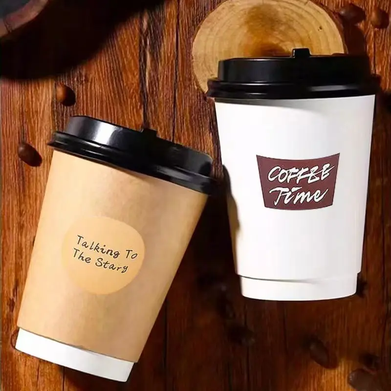 8oz paper coffee cups with logo double wall coffee paper cup disposable material