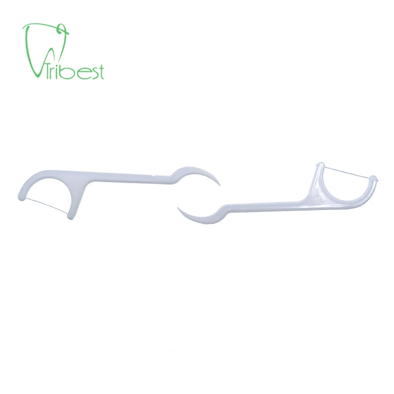 Tribest #1 Daily oral care High Quality Custom Logo 50pcs/bag Toothpick floss stick Dental floss toothpick