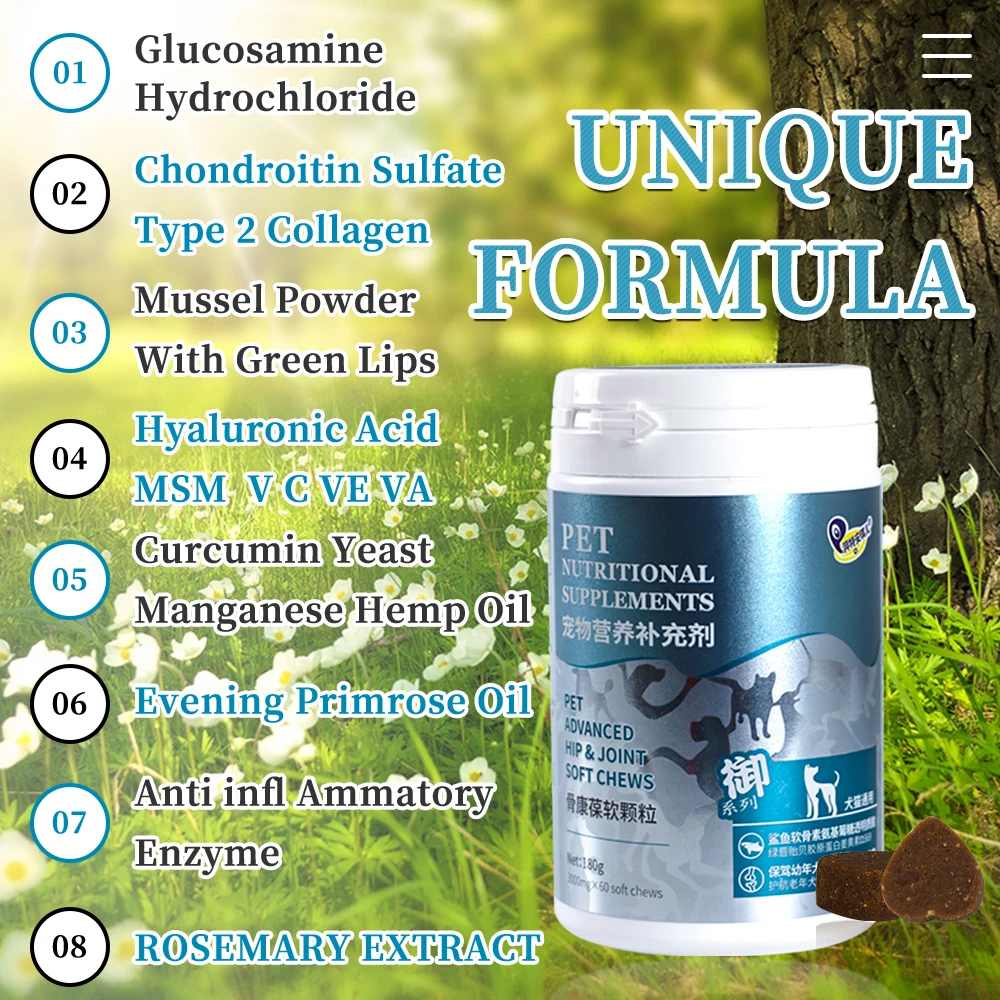Free Sample Custom Dog Health Care Private Label Joint Supplement Dog Hip And Joint Supplement Soft Chews