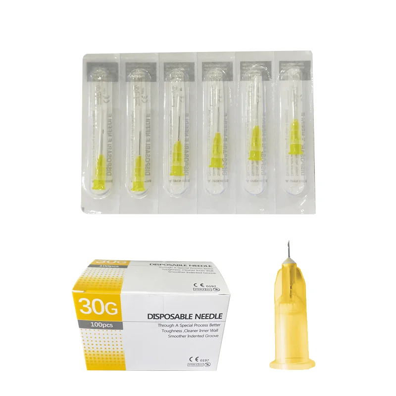 Korea disposable crystal injector meso therapy 5 pins stainless steel lock metal sterile long syringe hypodermic needle