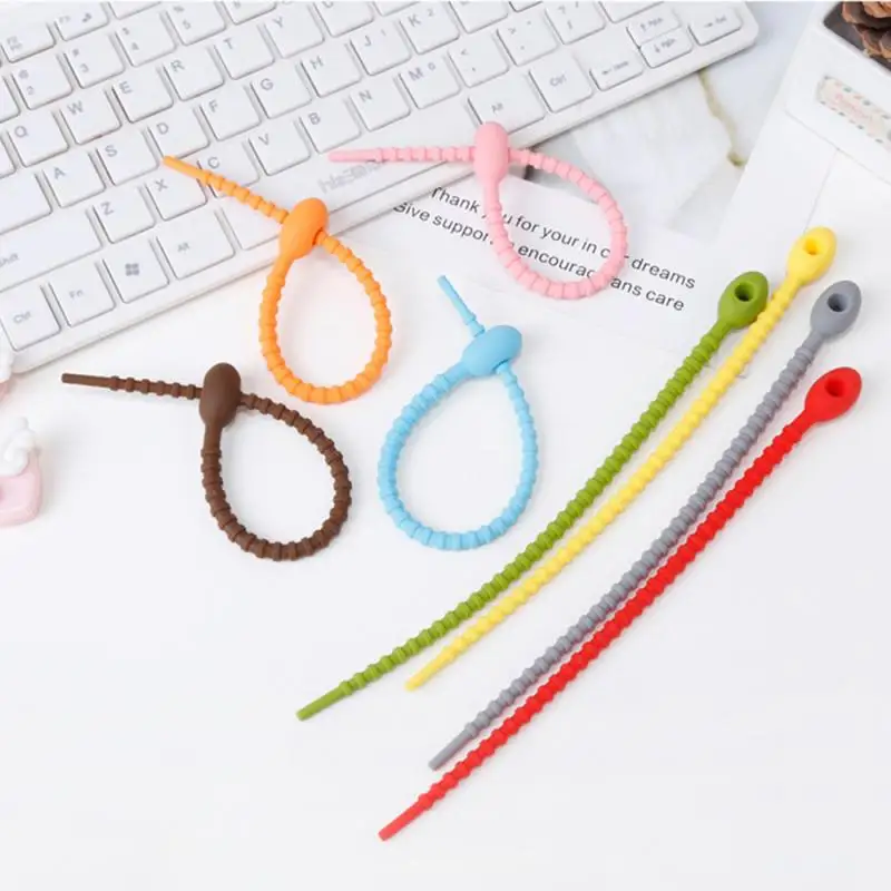 Reusable Silicone Cable Twist Ties Organizer Perfect for Cord Management Electronics Wire Strips, Kitchen, Garden Rubber Wraps