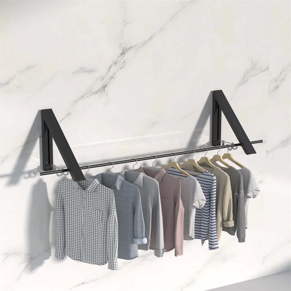80 см треугольная Вешалка из двух частей Серебристая настенная сушилка для одежды складной крючок для шкафа алюминиевые складные вешалки для одежды