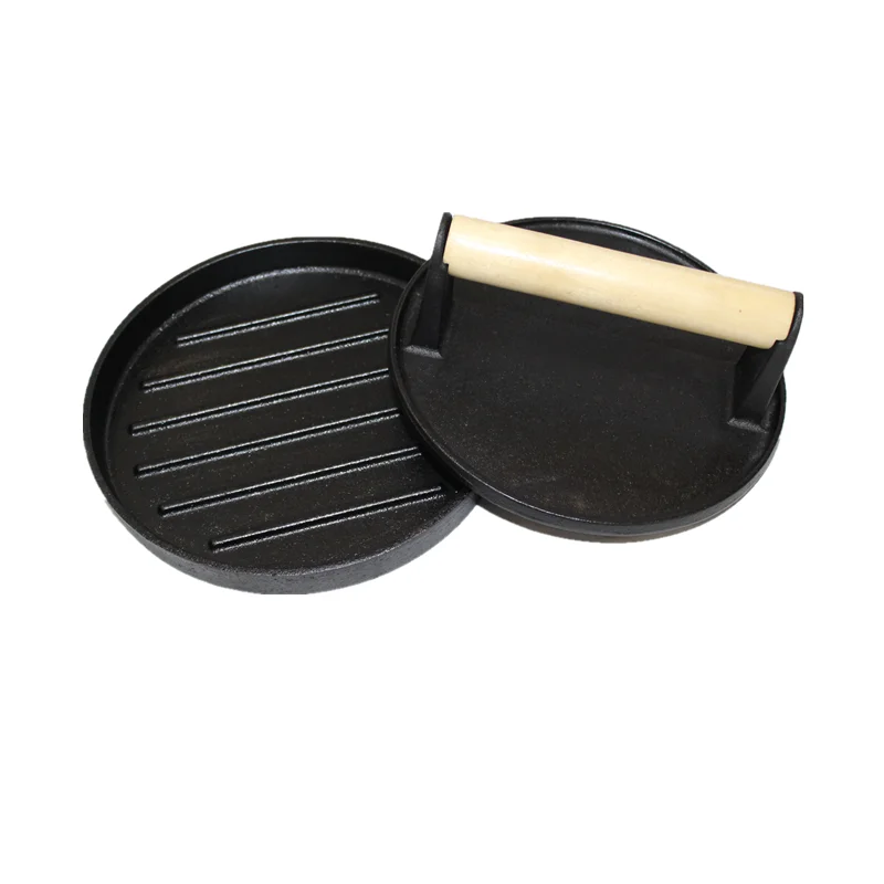 Cast Iron Pre-seasoned Cooking Press/ Grill Press/ Meat Bacon Press