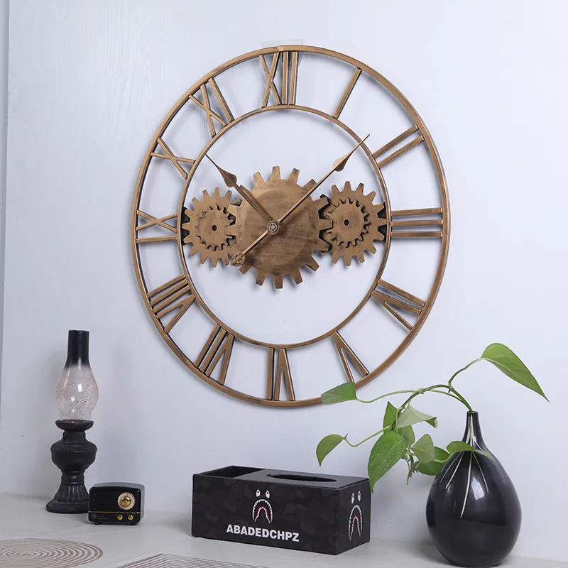 Minghou OEM European Custom Modern home decoration Metal wall clock modern for Living Room