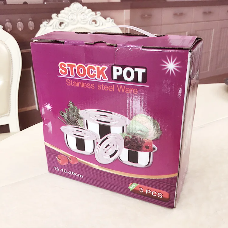 Five-Piece Stainless Steel Thai Cooking Pot Set with Lid Sustainable Metal Flavor Pot for Kitchen Use for Gift