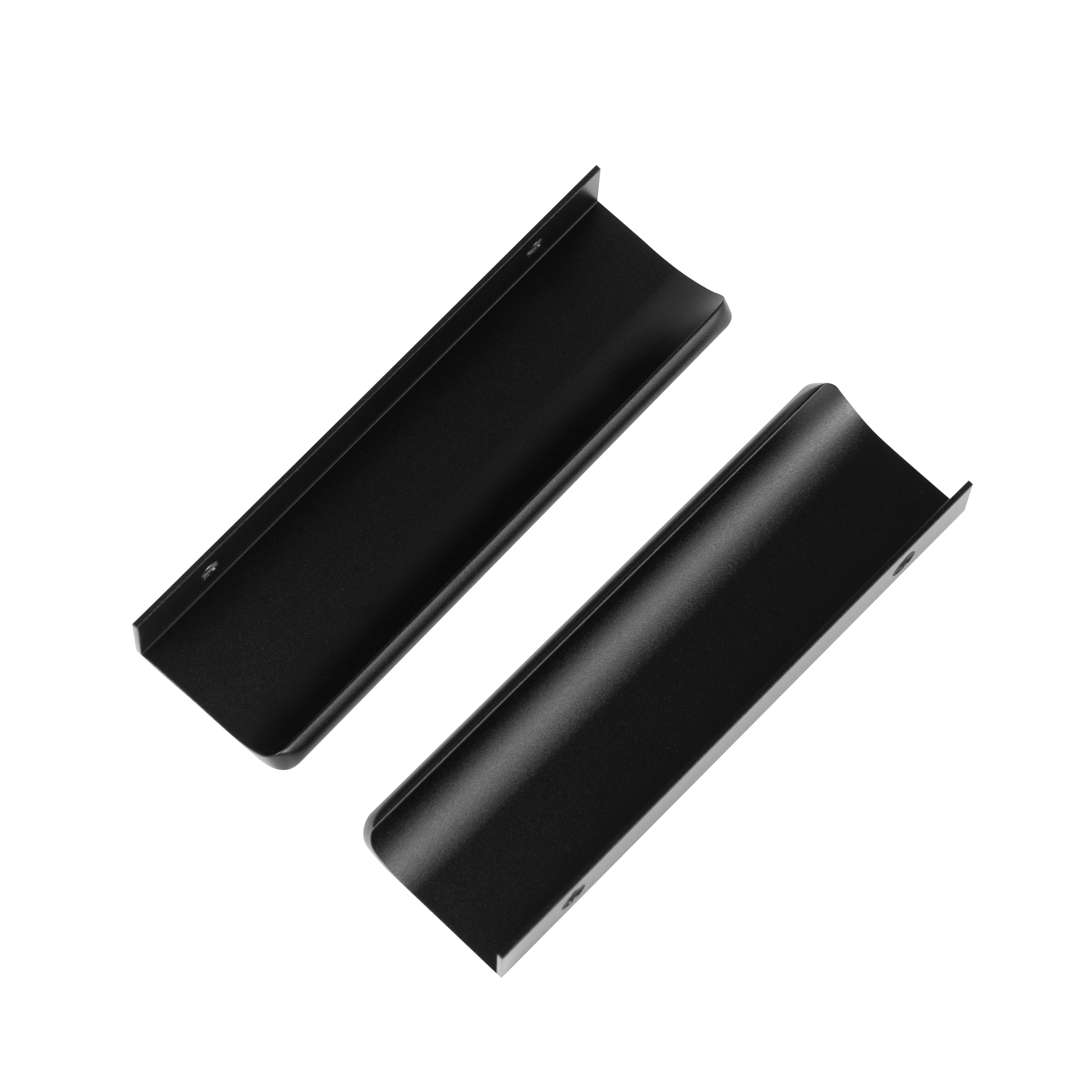 Wholesale Black Curved Metal F Shape Aluminum Profile Hidden Handle For Furniture Kitchen Wardrobe Cupboards