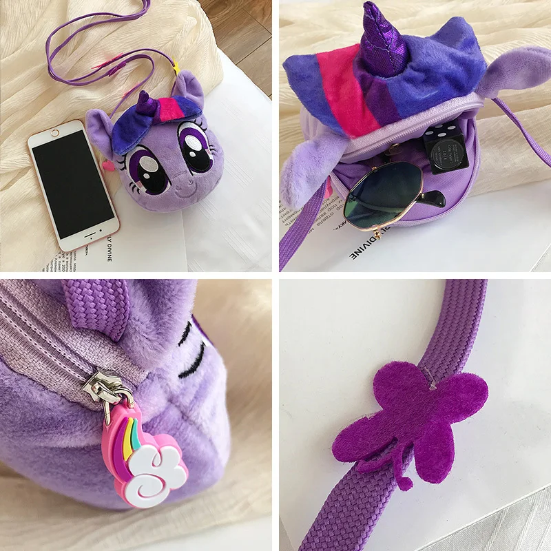 
Women Girls Winter Cartoon Toy Design hippopotamus Plush Faux Fur Messenger Strap Shoulder Bags plush Messenger Bag 