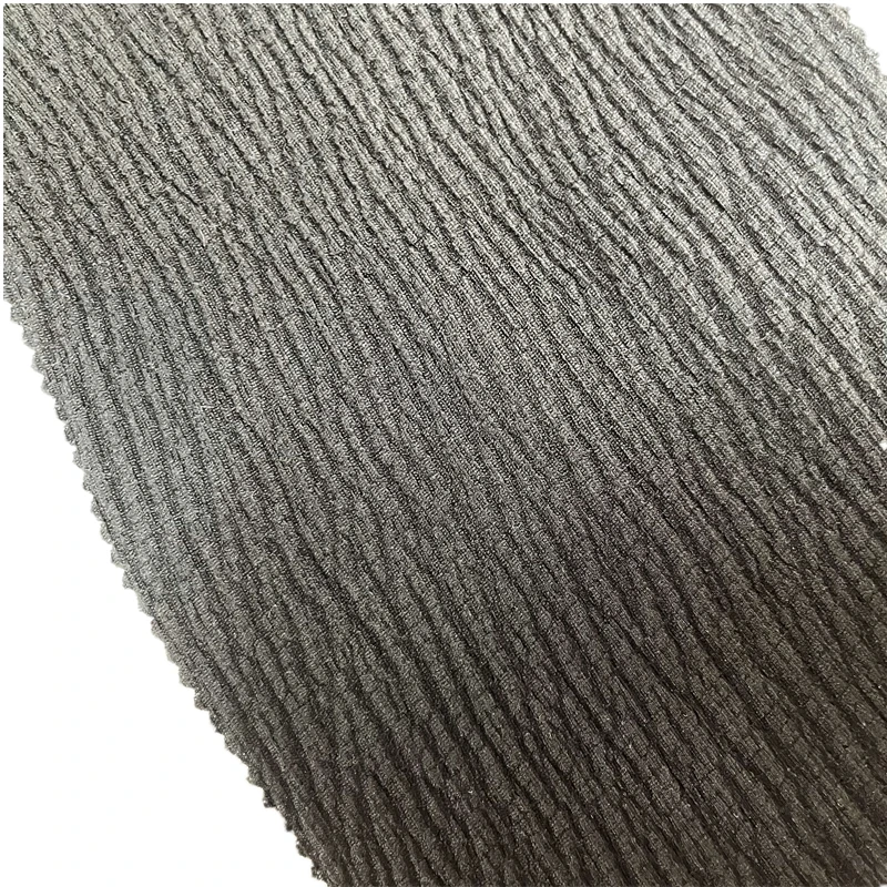 Multi-color fashion knitted 125gsm weave wrinkle textured fabric plain dyed polyester crepe fabric