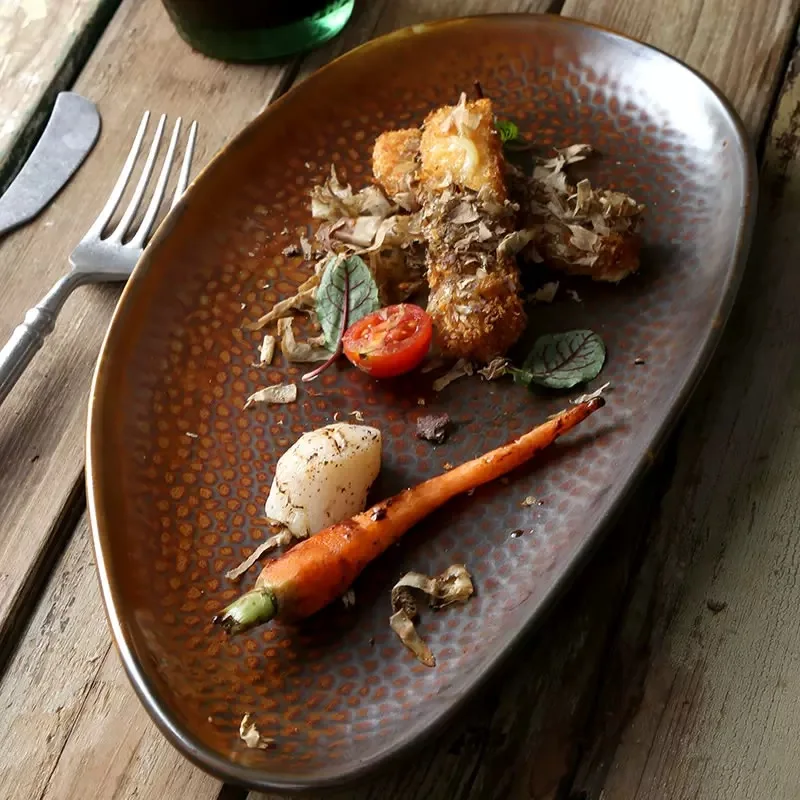 2022 New Banquet & Buffet Serving Plattes Vajilla Platos Egg Shape Ceramics Stackable Crockery Japanese Restaurant Plates Dishes