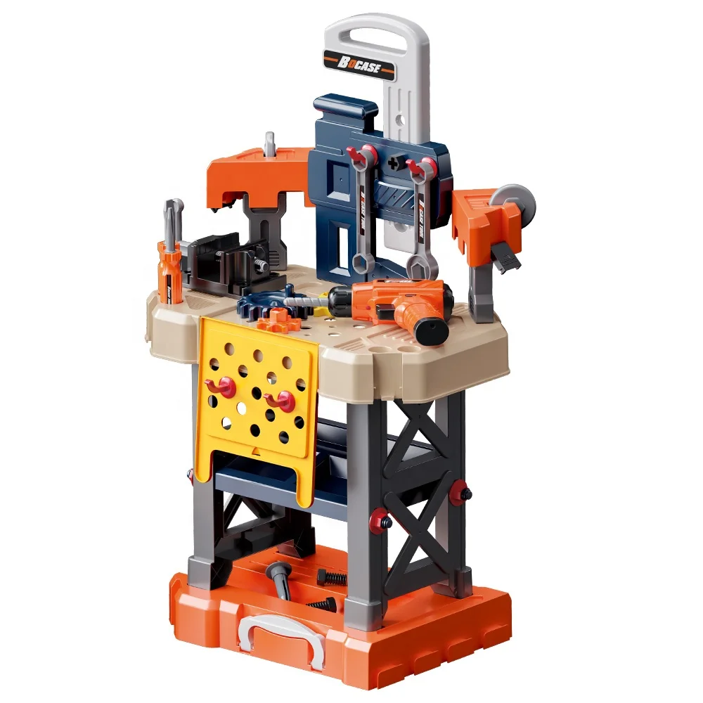 78PCS 3 in 1 Pretend Play Toy  Simulation Plastic Power Tool Console Set Workshop Toys For Boys