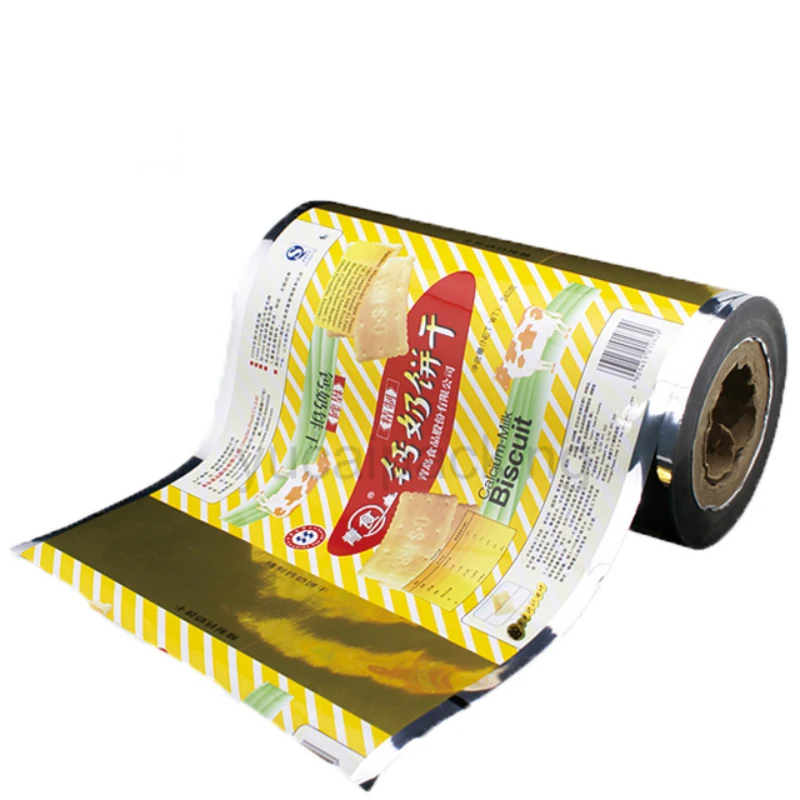 Aluminum foil food packaging film/plastic printed laminated packing film roll for snack