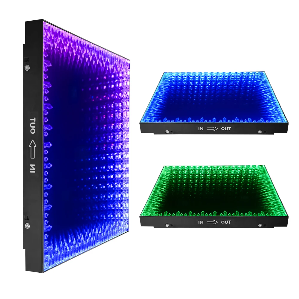 Xlighting 3D танцпол водонепроницаемый RGB 3-в-1 Свадебные сценические огни DMX управляемые беспроводные закаленные зеркальные стеклянные панели