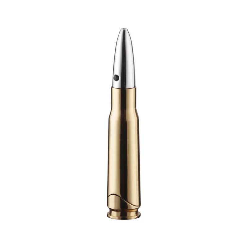 Inflatable open flame lighter with bullet and infrared laser light design