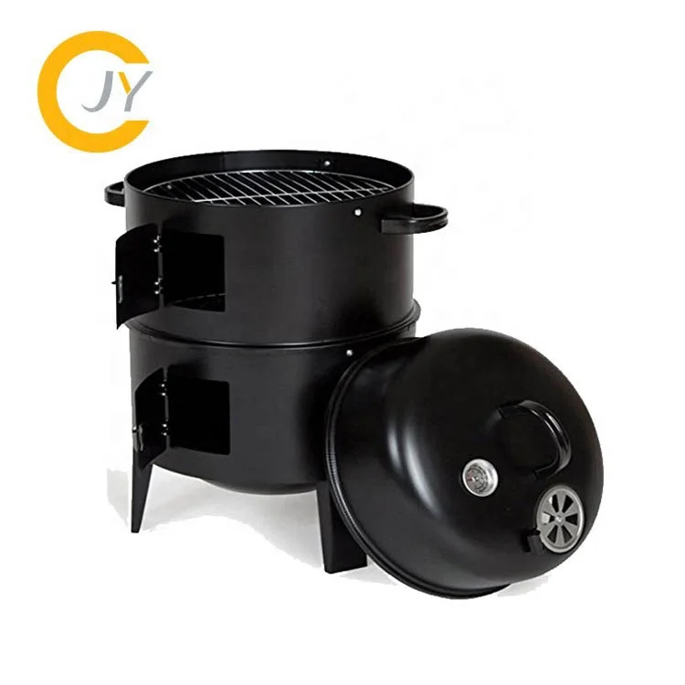 Hot Sale 3 in 1 Smokeless Charcoal Barbecue Grill Smoker 3 layers Tower Vertical Barrel Charcoal BBQ Grill