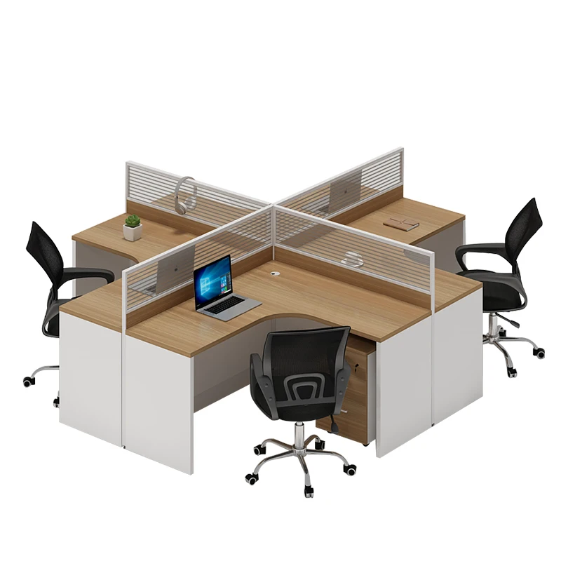 Высококачественная офисная Рабочая станция L-образной формы на 4 человека
