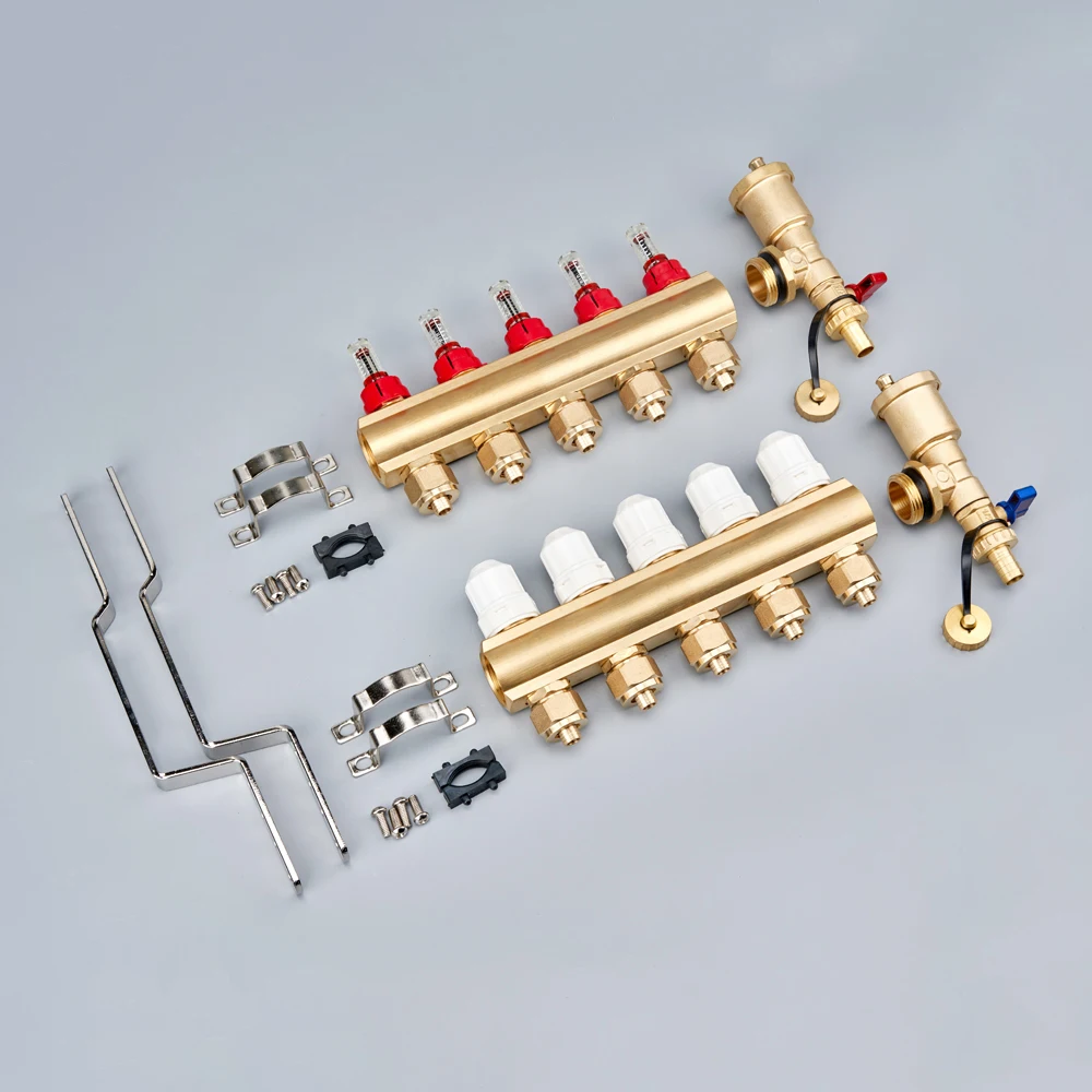 High Quality Floor Heating Brass Manifold Fitting For Floor Heating System With Flowmeter