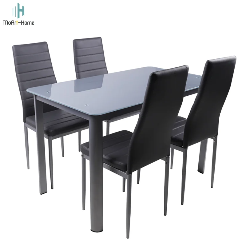 Modern Home Furniture Dining Room Furniture Dining Tables And Chairs Set Chair Tempered Glass Dining Table