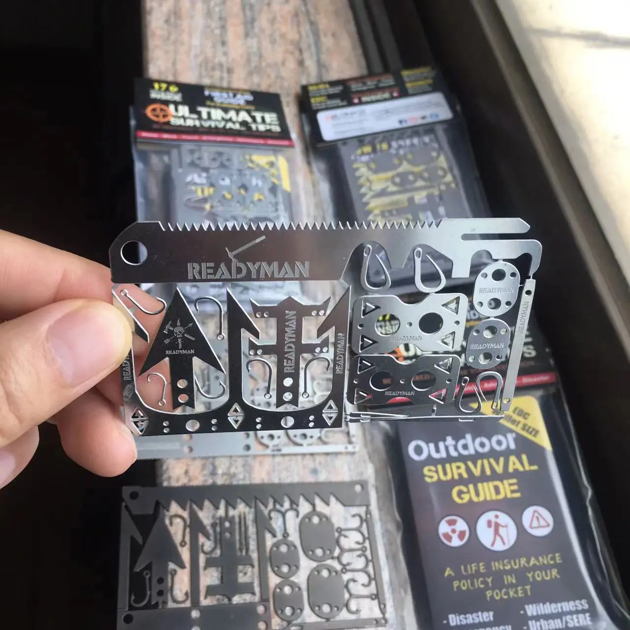 newest malti function survival tool with fishhook