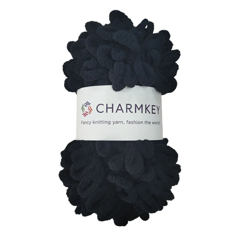 100% Polyester Crochet Puffy Fine Blanket Yarn Fluffy Circle Finger Knitting Loop