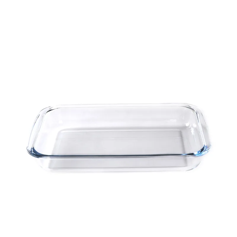 High Borosilicate Glass heat-resistant baking plate Long quadrate plates microwave oven baking pizza food plates