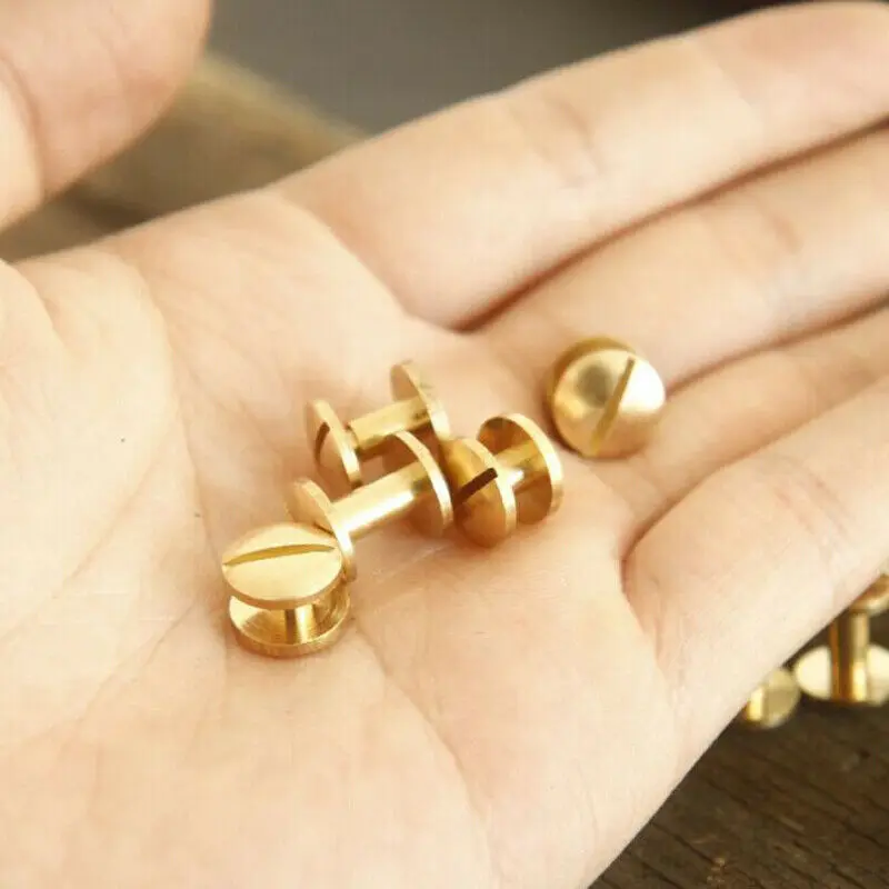  Набор из 50 винтов для ремня кожевенного ремесла латунных заклепок головки-гвоздики бумажника круглых кожаного