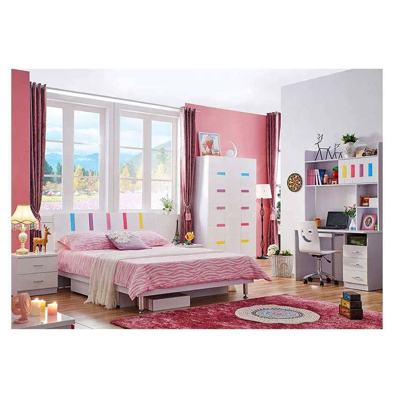 Современная мебель, дизайнерская кровать, мебель для детской комнаты, розовая мебель для девочек, односпальная кровать