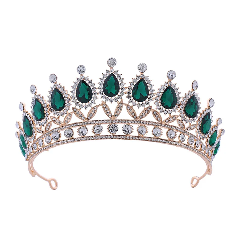 Cross-border Bridal Crown Light Luxury European Style Wedding Dress Headwear Birthday Show Wedding Dress All-match Crystal Crown