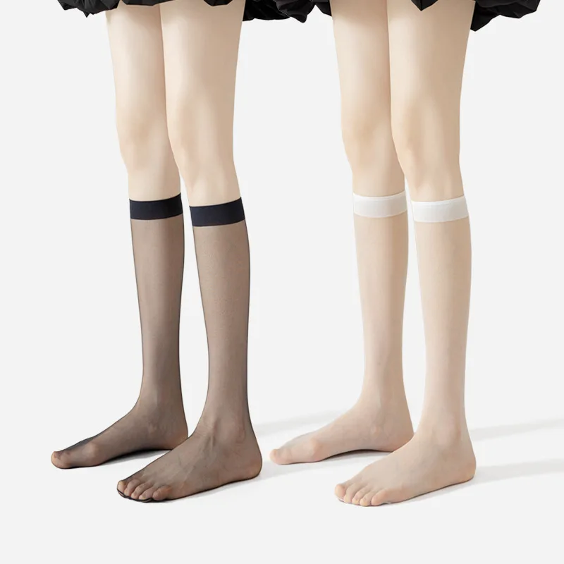 Summer thin stockings look slimmer jk Black stockings below knee high Socks For women