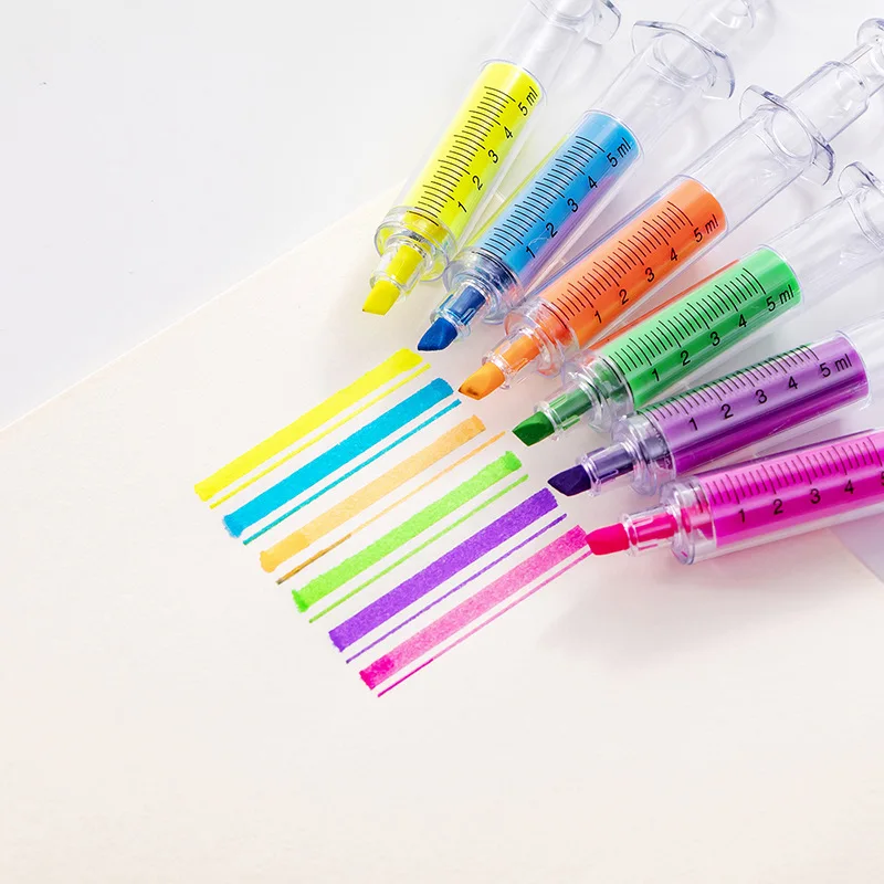 wholesale Creative novelty syringe highlighter pen with kids doctor Nurse highlighter marker scribbling pen