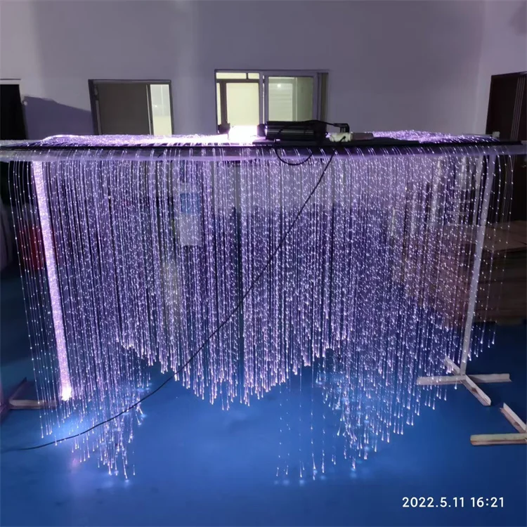 800*3meters Fashion wedding hall decoration Led ceiling light fixture illumination system fibre optic hanging light ceiling kit