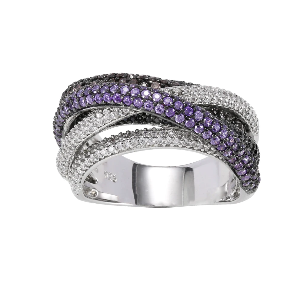 Модные ювелирные изделия на заказ Роскошные женские обручальные юбилейные кольца красочные циркониевые кольца из стерлингового серебра 925 пробы