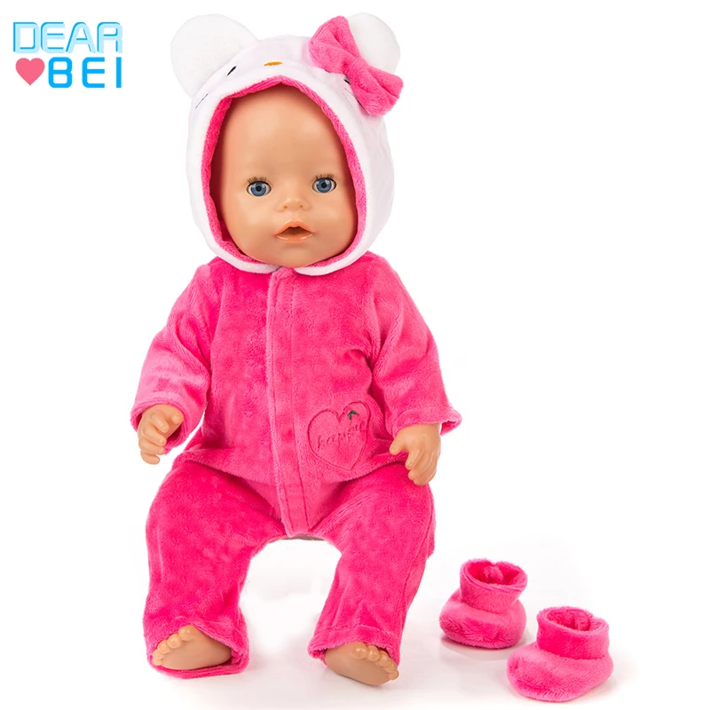 Cartoon Cat Onesies American Doll Clothes,Factory Direct Custom Doll Clothes,Mini Doll Clothes For 43cm Baby Doll