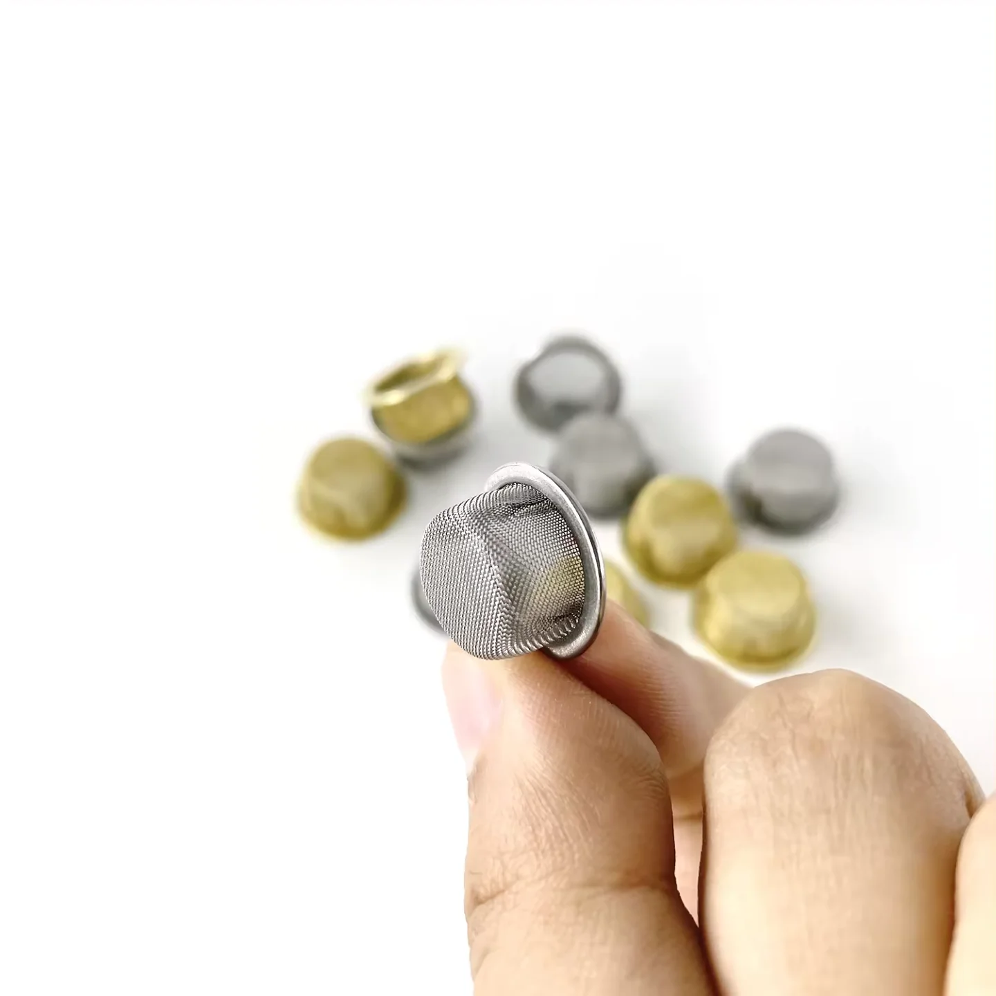 Metal mesh filter concave bowl tobacco smoking pipe filter