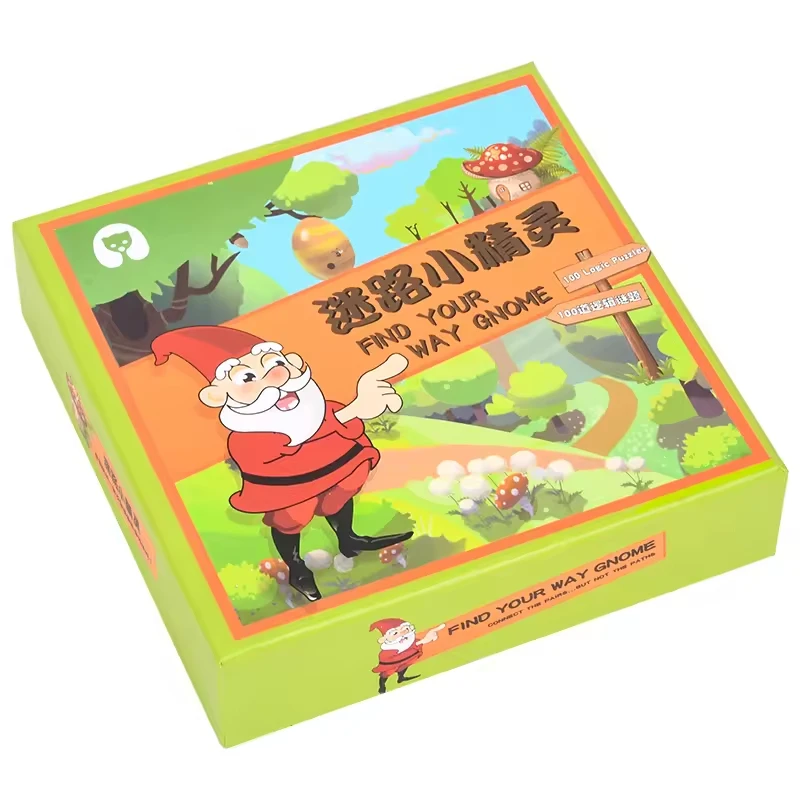 Christmas Gift Education Montessori wooden jigsaw puzzle matching line drawing game Lost Elf toy Logical Thinking training game